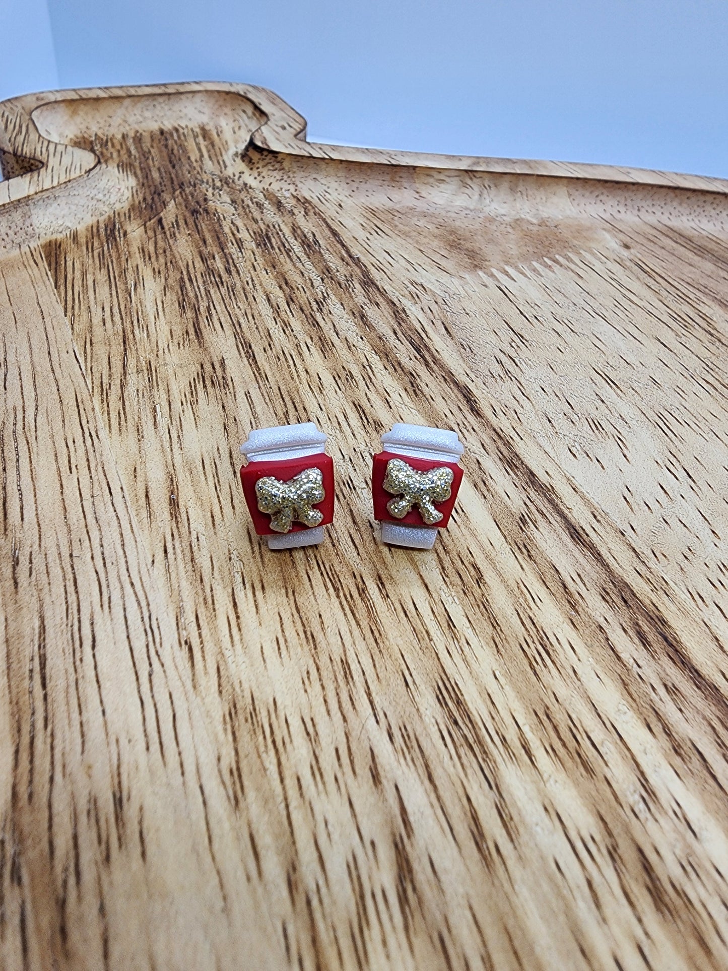 Coffee Cup Stud Earrings Small