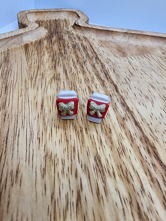 Coffee Cup Stud Earrings Small