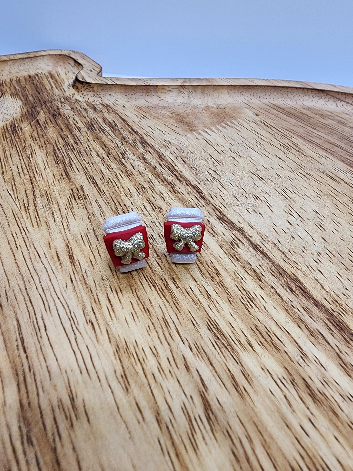 Coffee Cup Stud Earrings Small