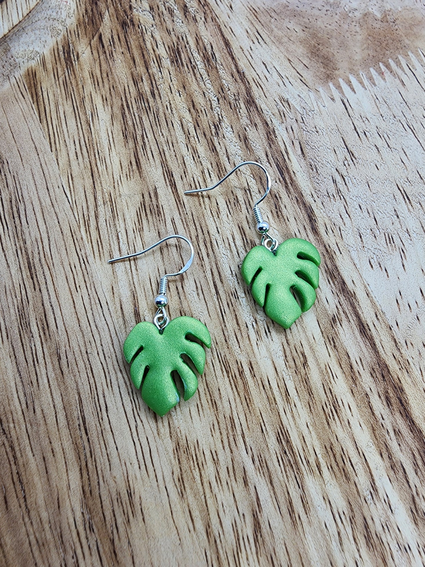 Small Monstera Earrings