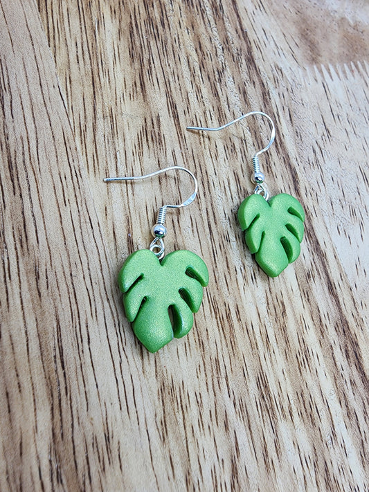 Small Monstera Earrings