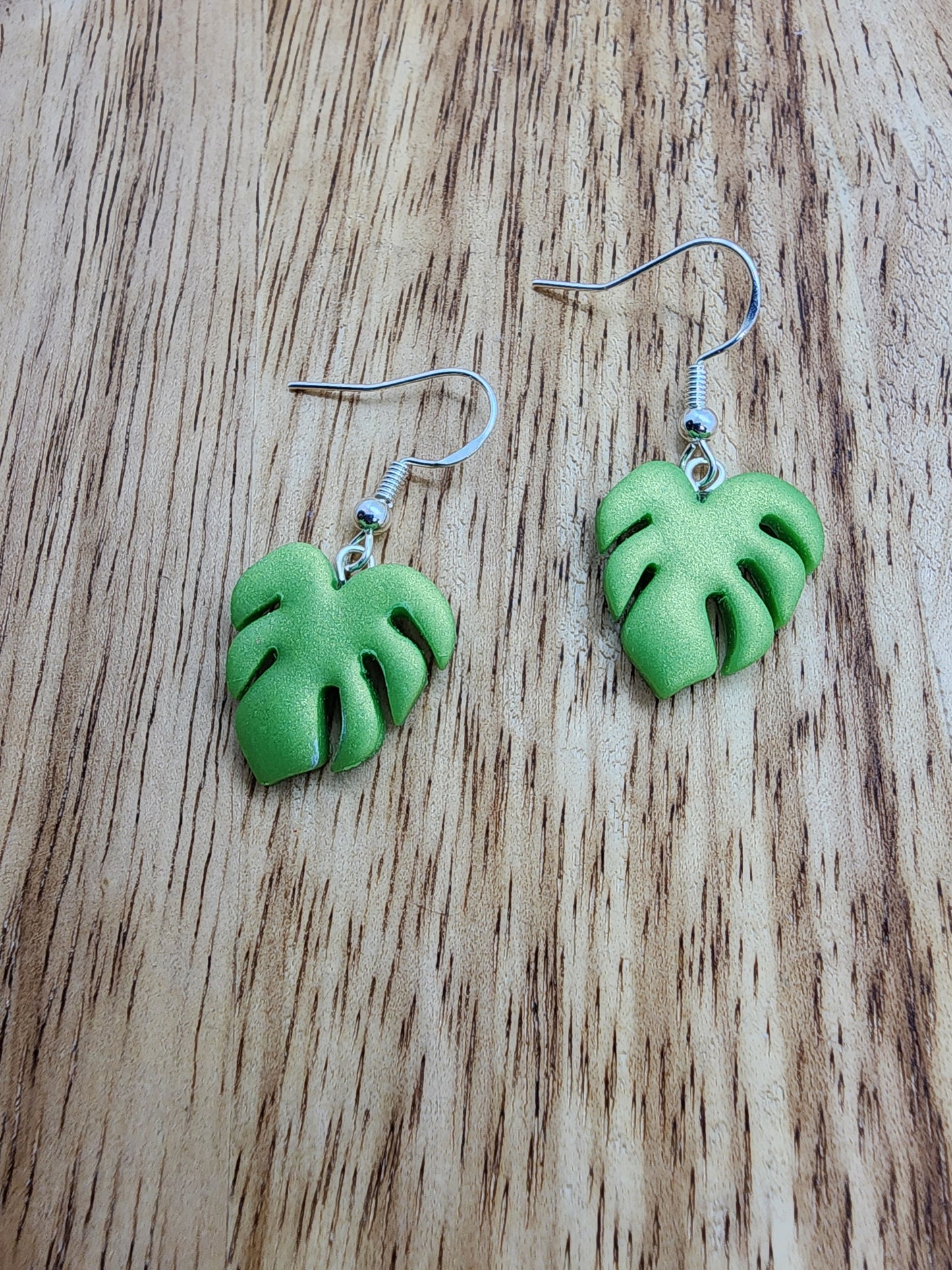 Small Monstera Earrings