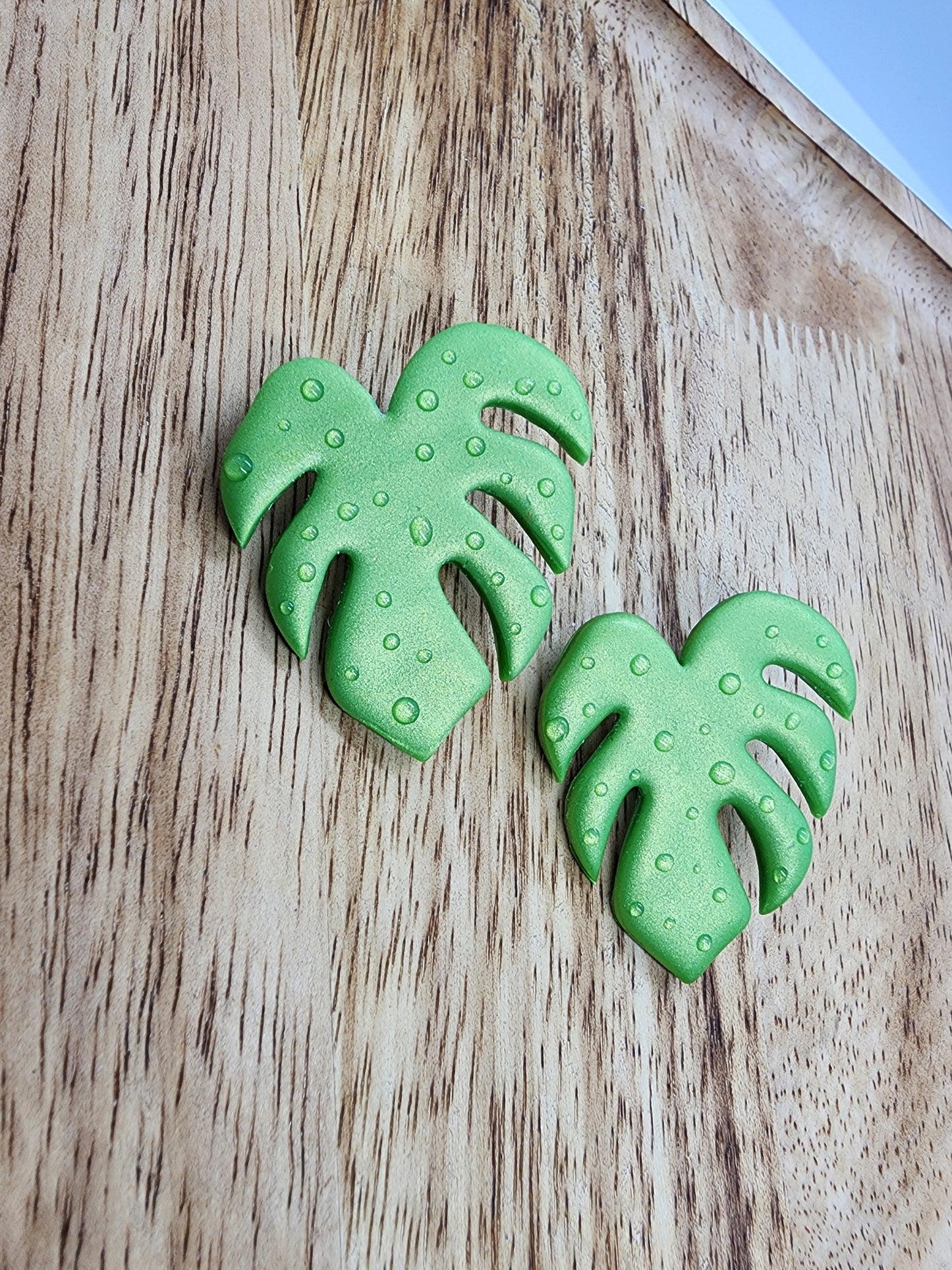 Monstera Stud Earrings