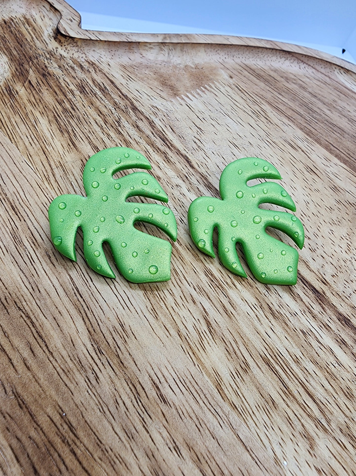Monstera Stud Earrings