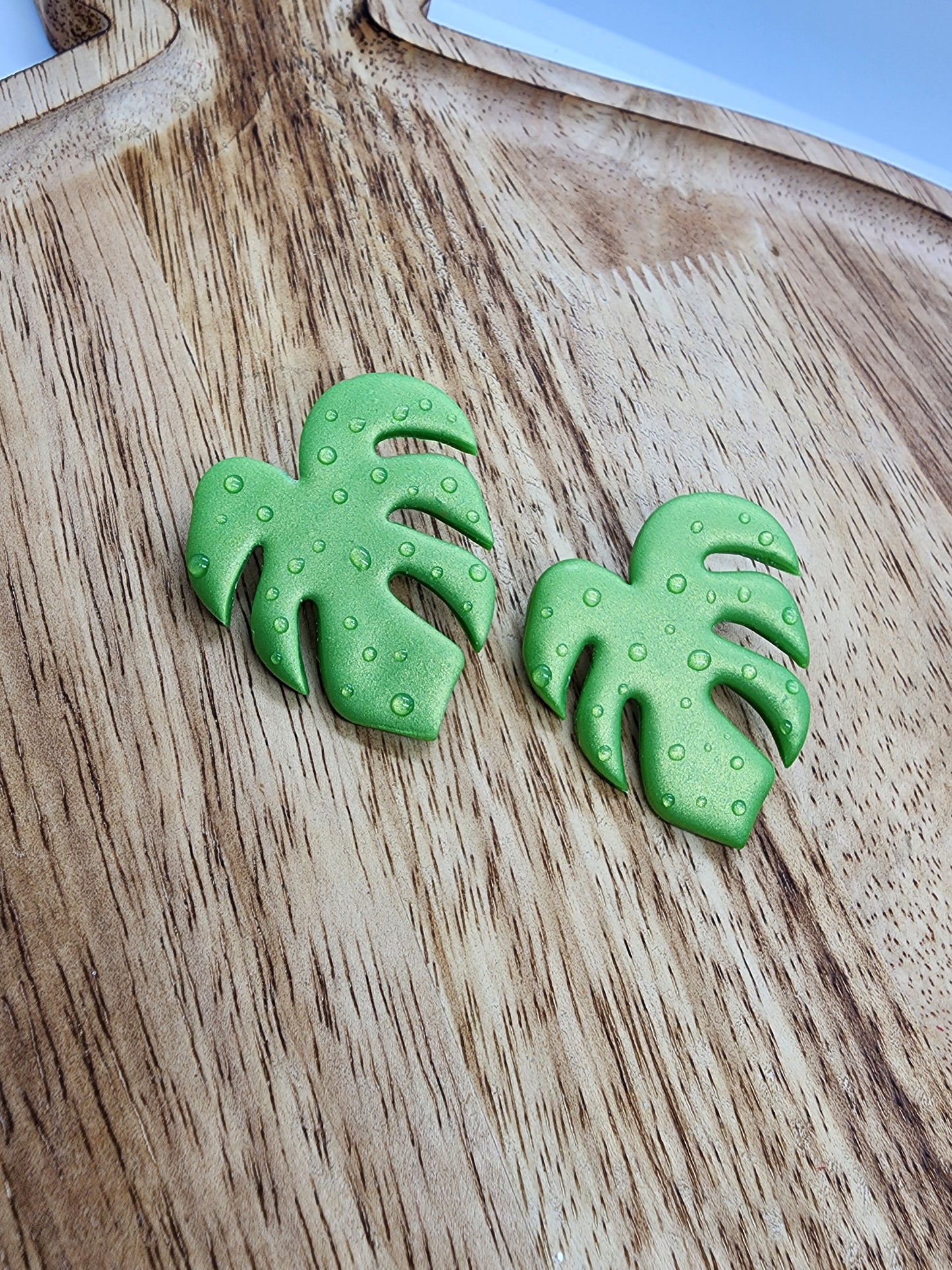 Monstera Stud Earrings