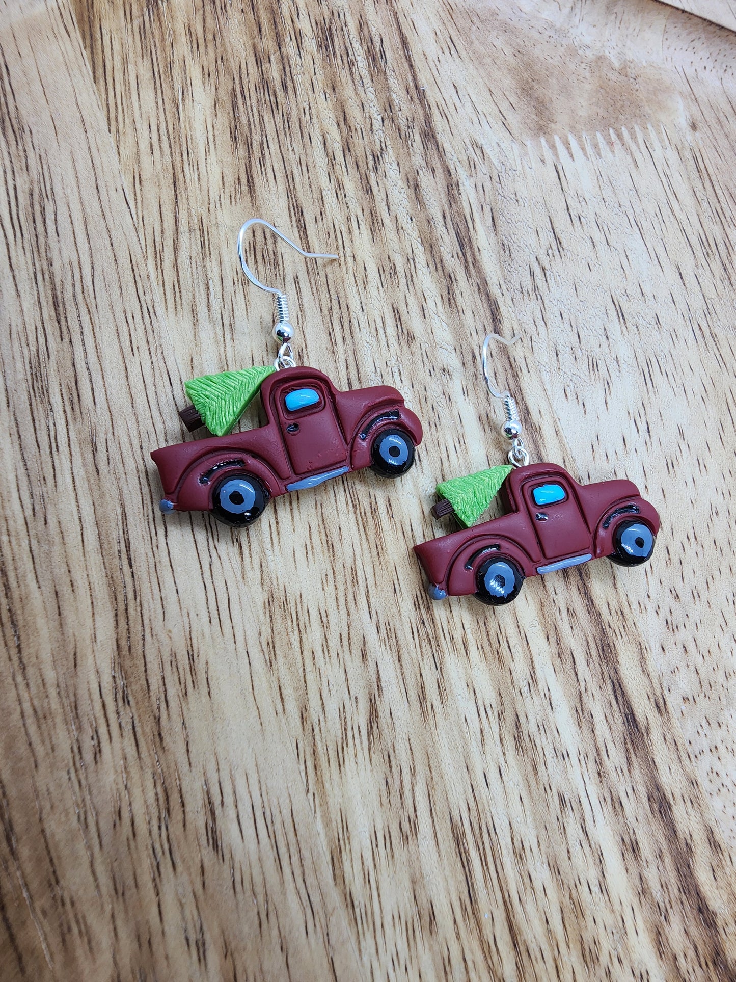 Christmas Tree Red Truck Earrings