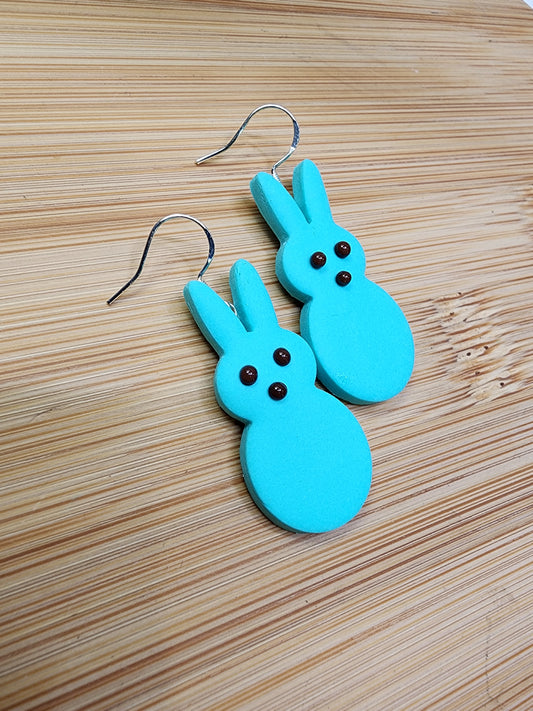Blue Bunny Easter Earrings