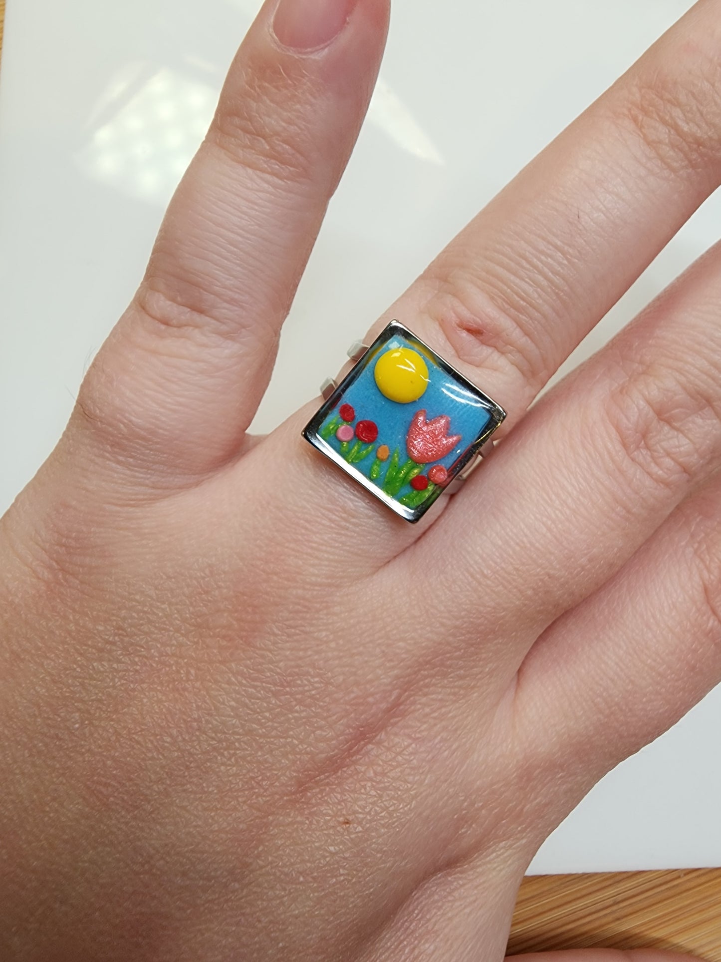 Tiny Garden Hand Sculpted Ring