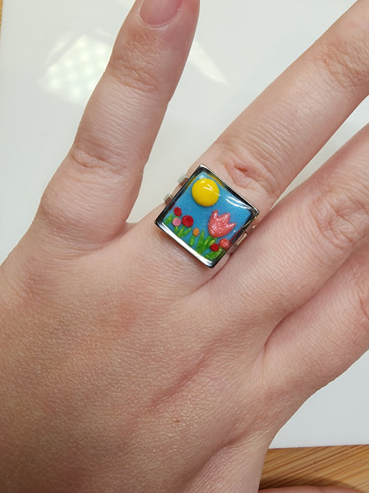 Tiny Garden Hand Sculpted Ring