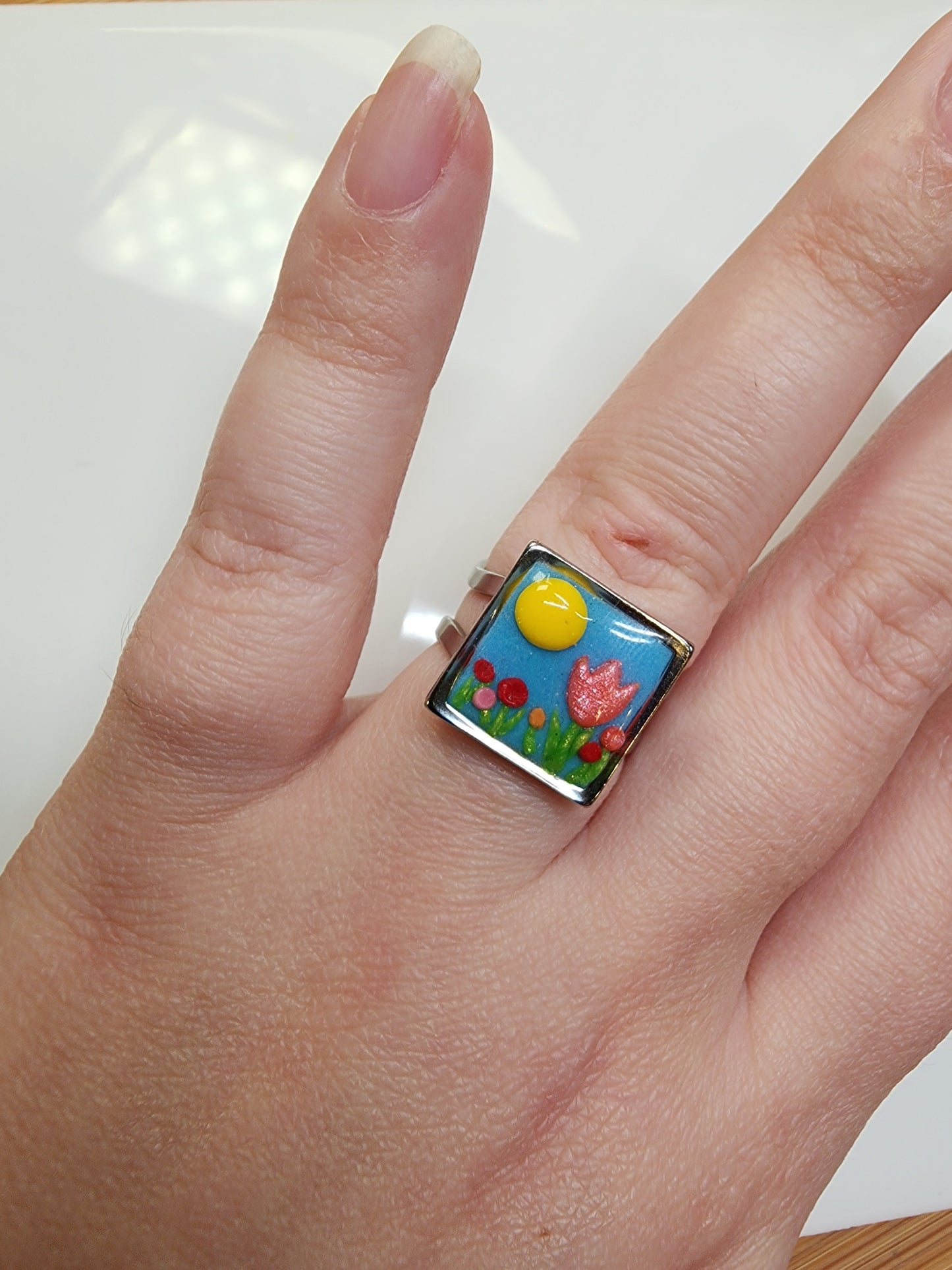 Tiny Garden Hand Sculpted Ring
