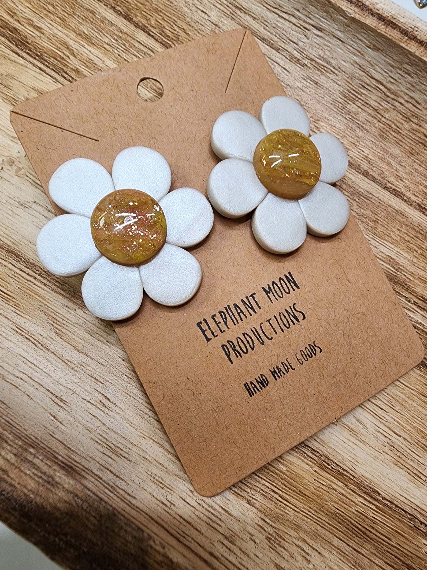 Large Daisy Stud Earrings