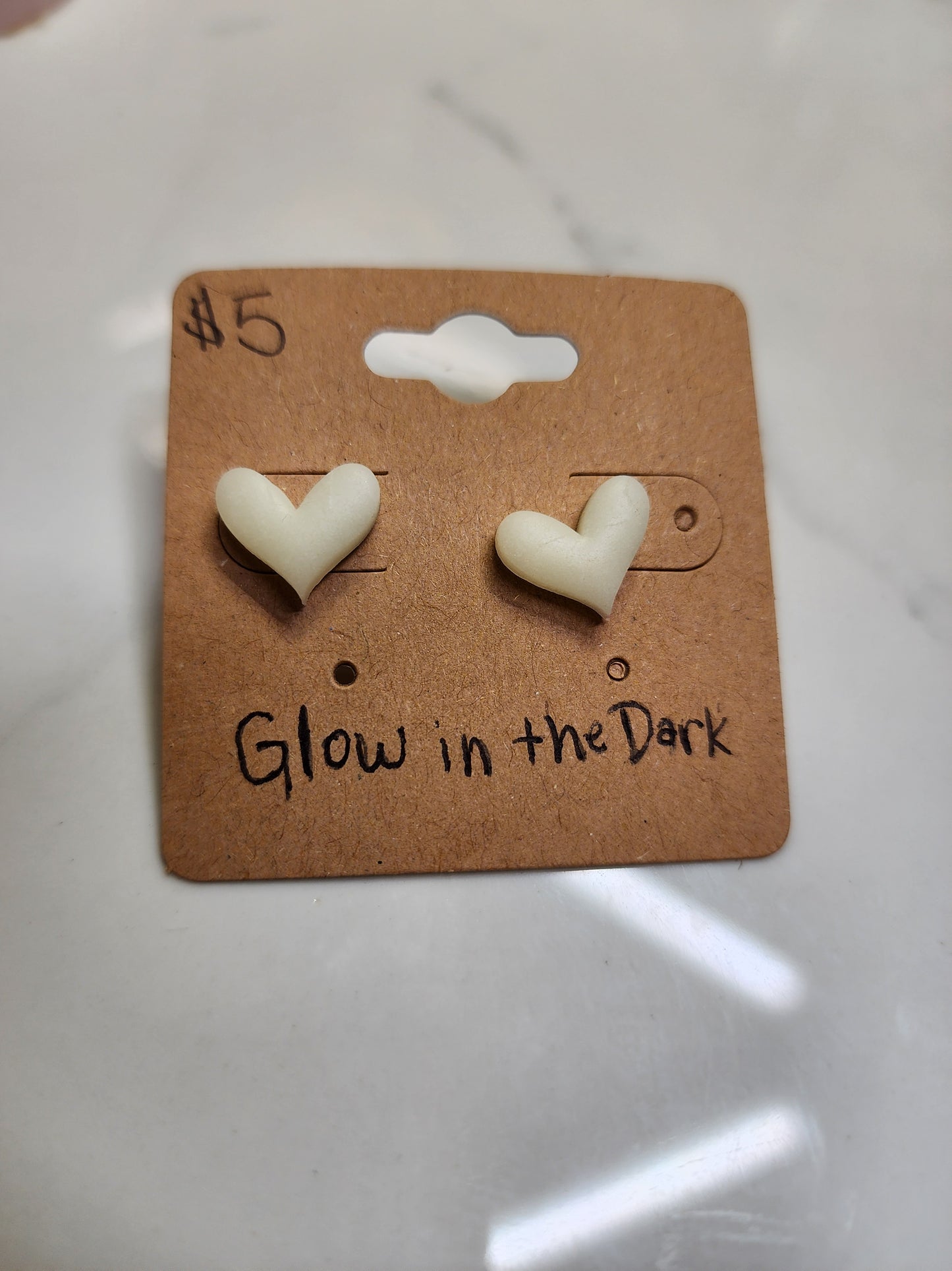 Hearts that Glow in the Dark Stud Earrings