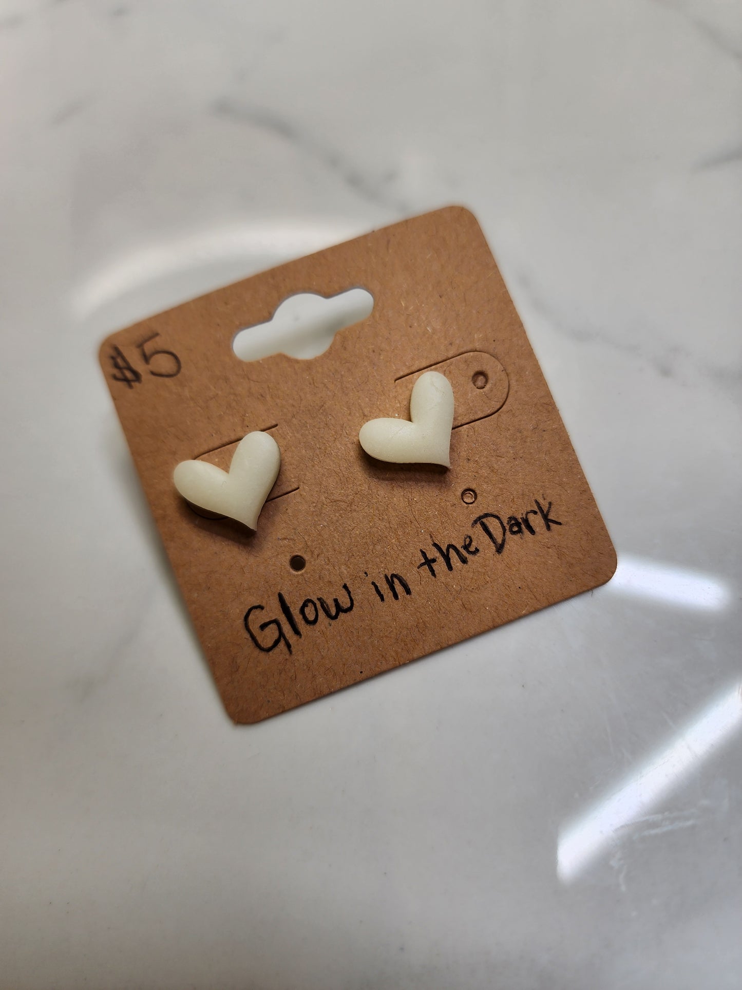 Hearts that Glow in the Dark Stud Earrings