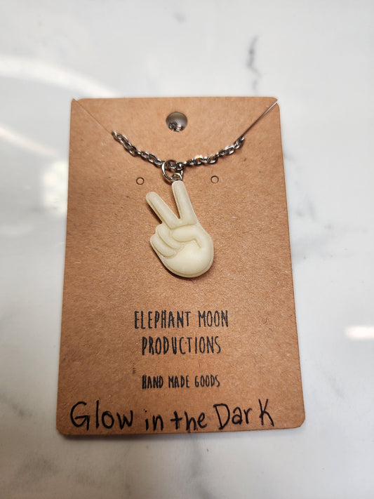Peace Out Glow in the Dark Necklace