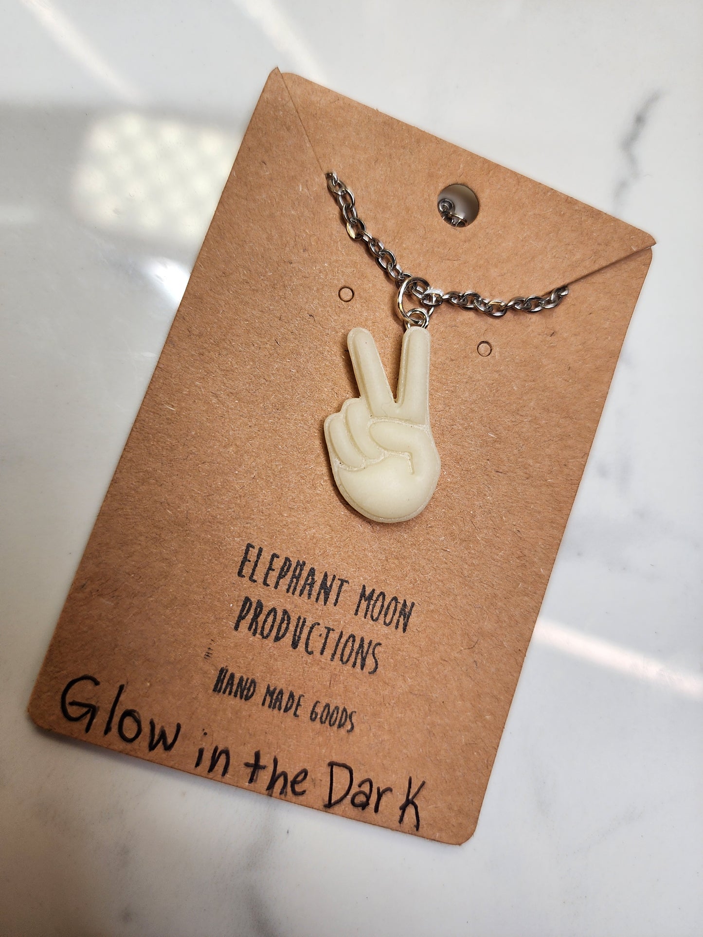 Peace Out Glow in the Dark Necklace
