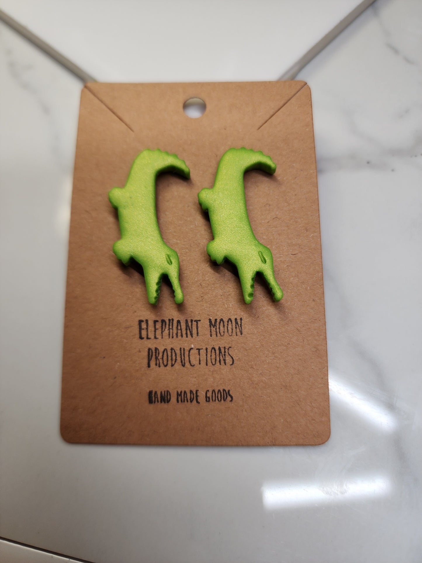 Gator Stud Earrings Handmade
