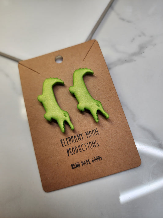 Gator Stud Earrings Handmade