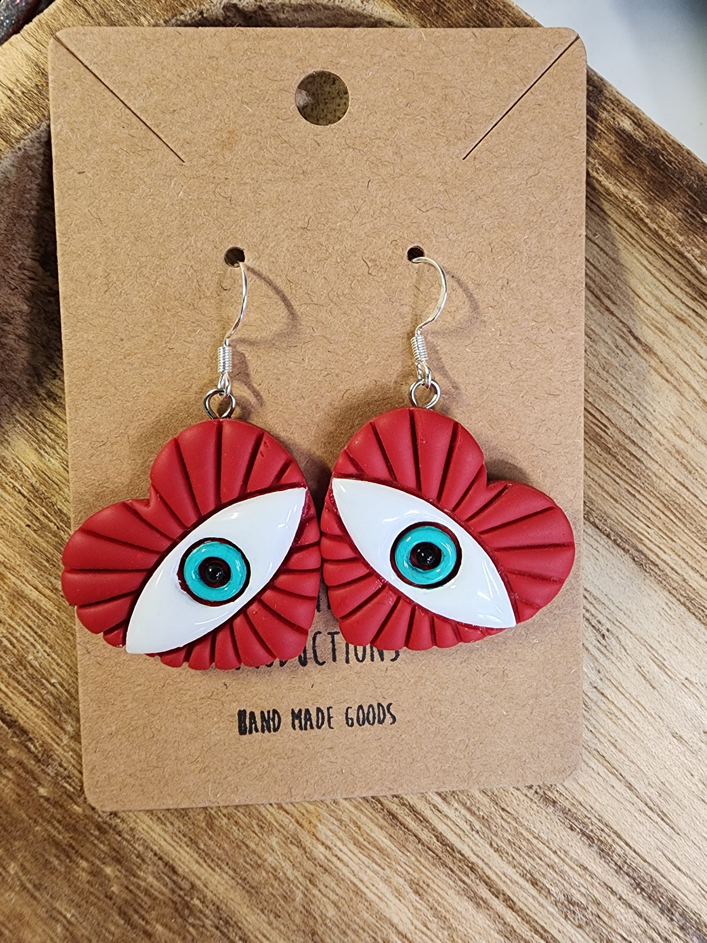Blue Eyed Heart Earrings