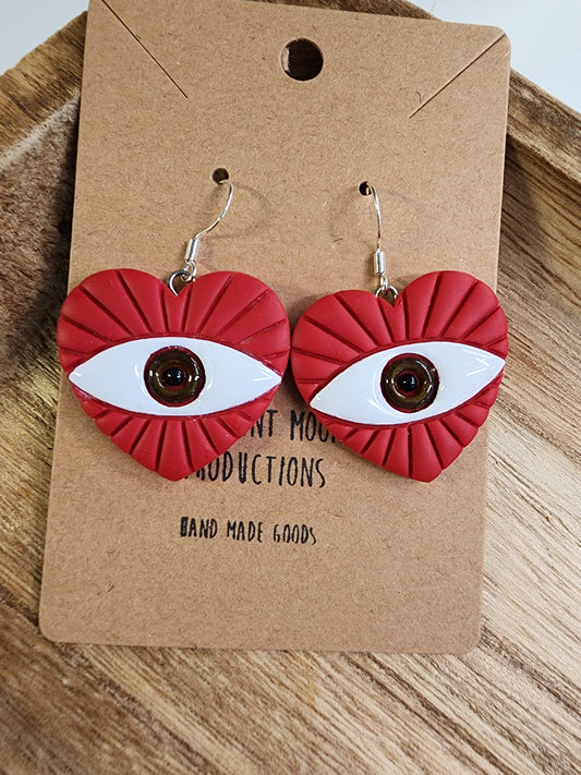 Brown Eyed Heart Handmade Earrings