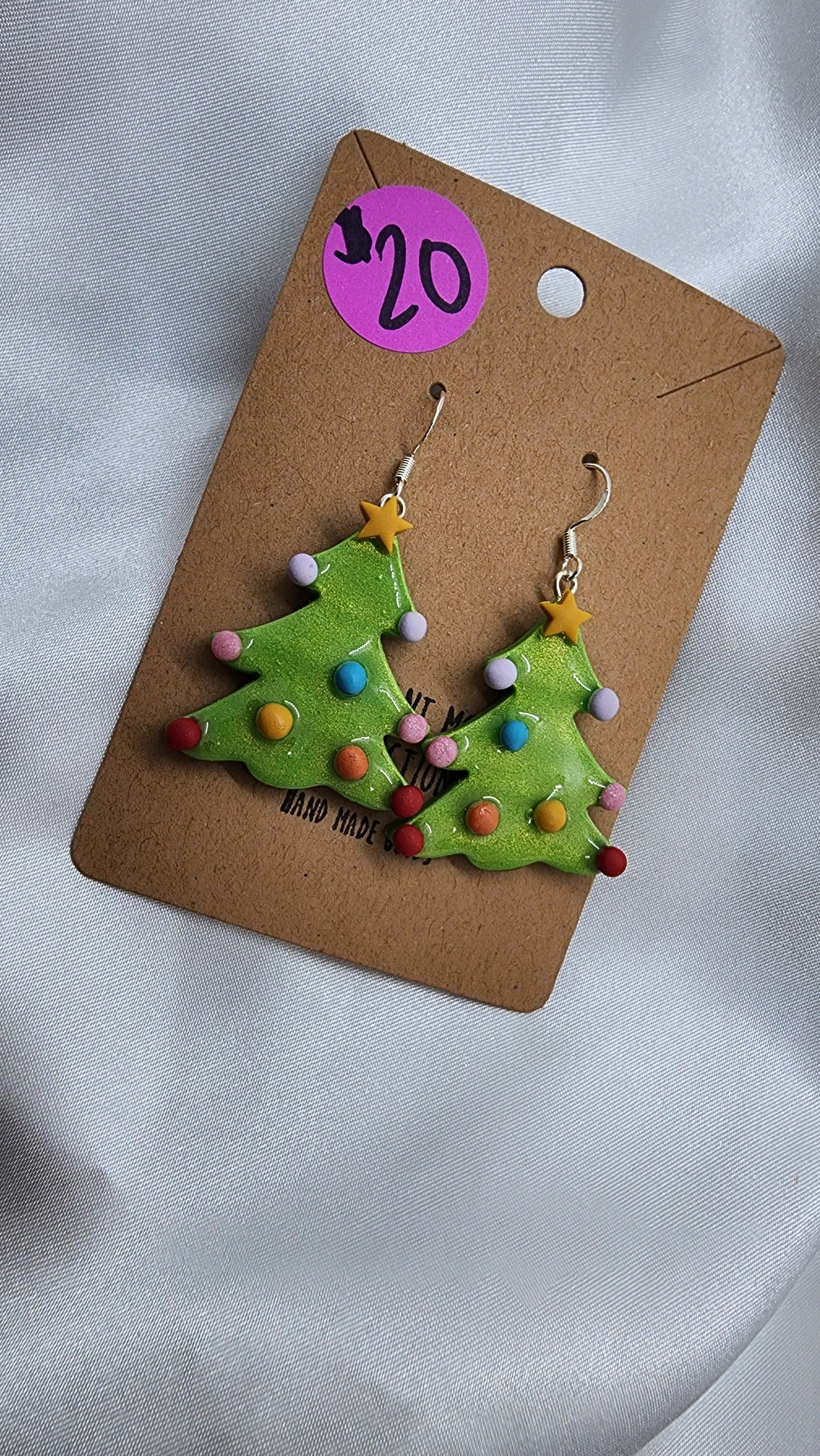 Christmas Tree Clay Earrings