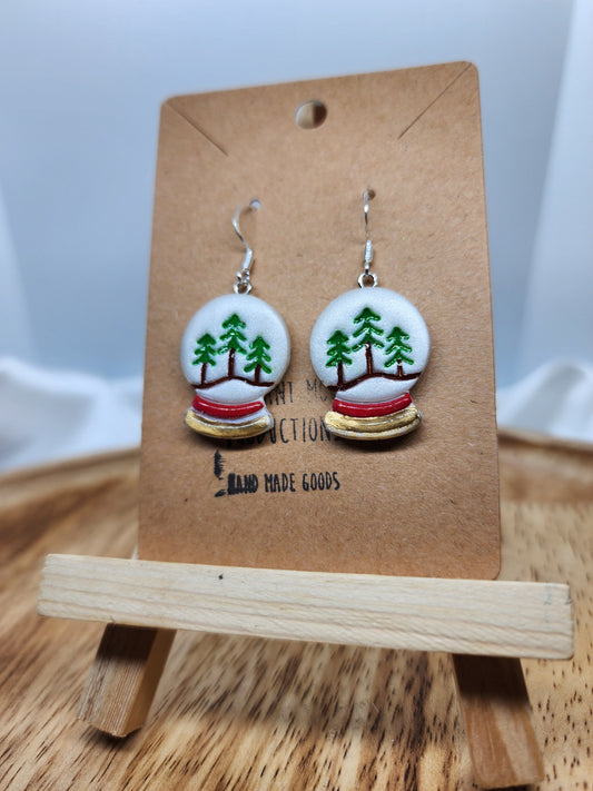 Tree Snow Globe Earrings