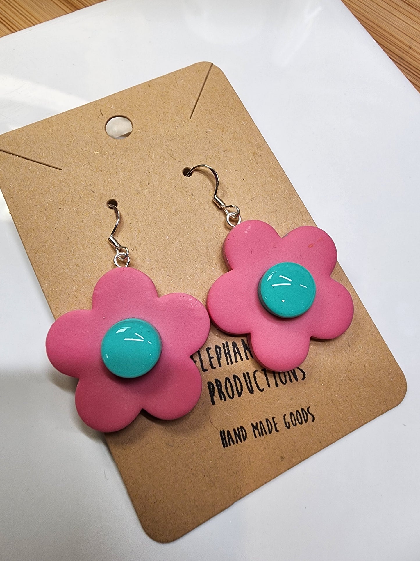 Pink Flower Power Earrings