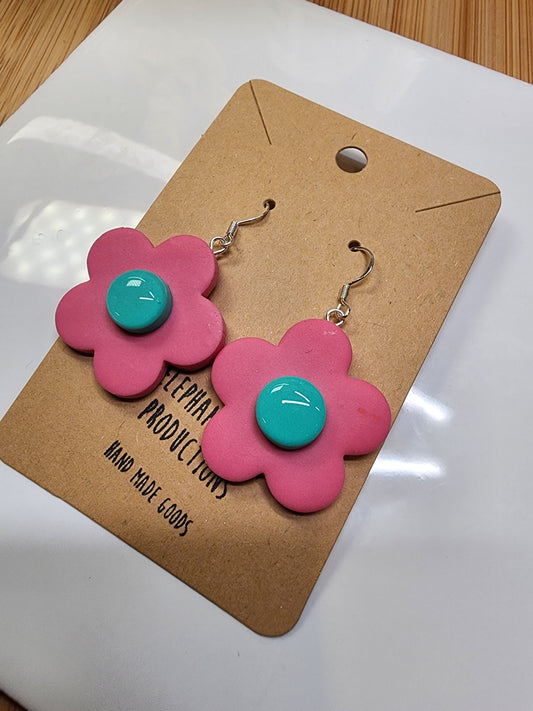 Pink Flower Power Earrings