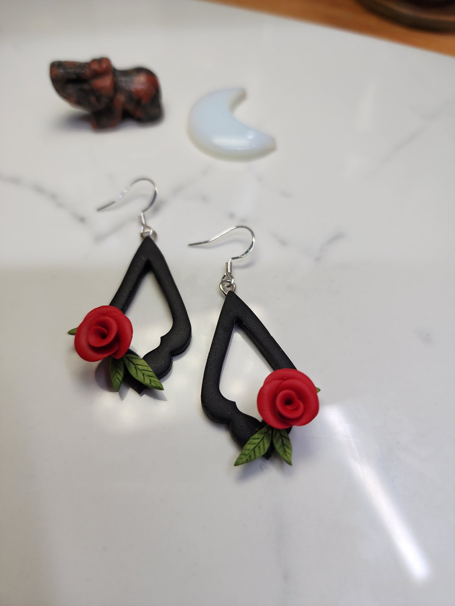 Red Rose Handmade Earrings
