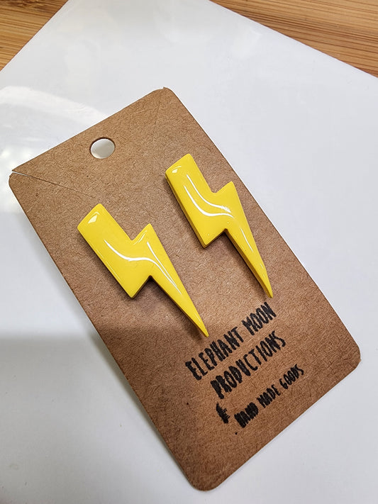 Shiny Lightning Bolts Stud Earrings