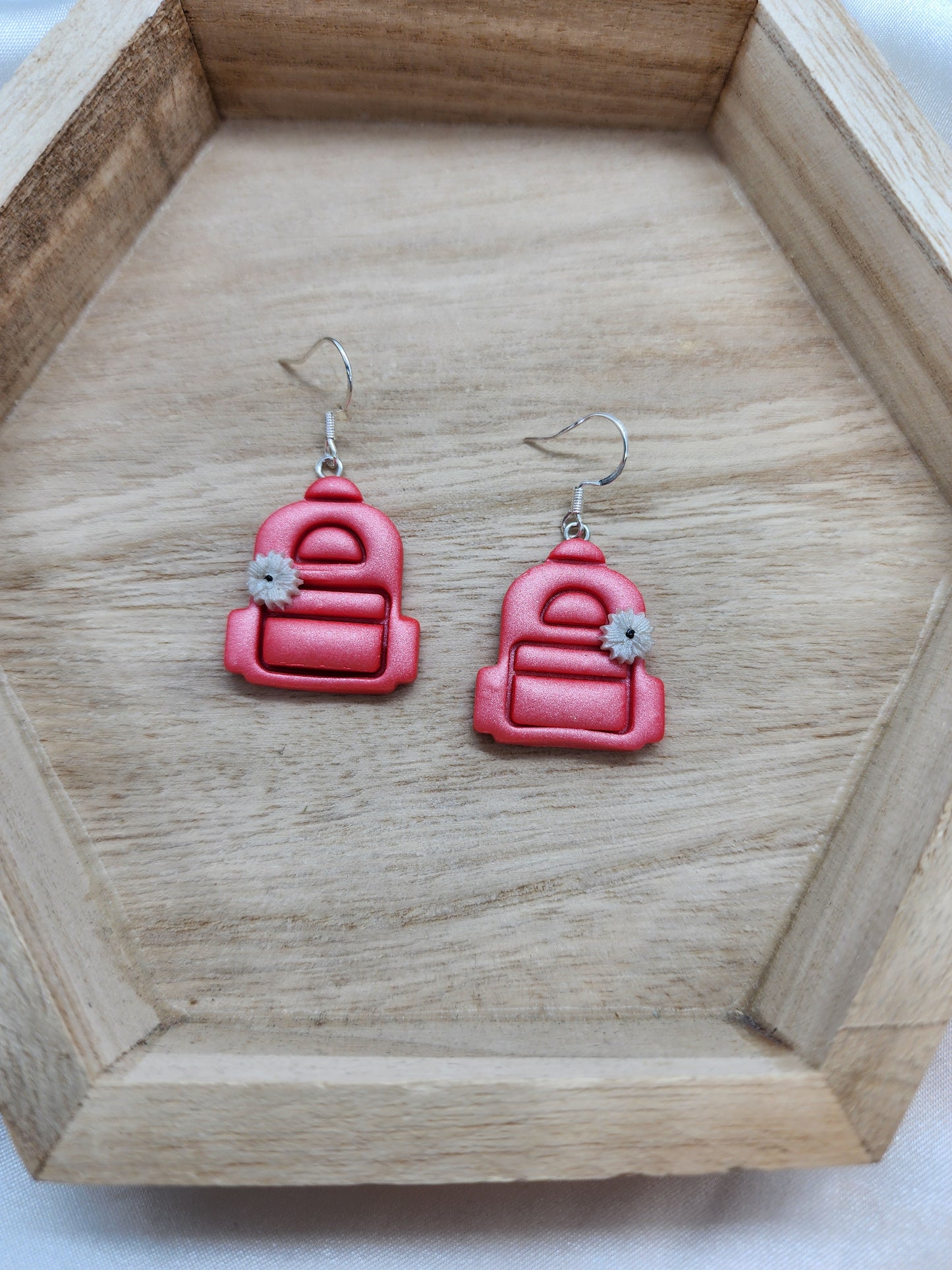Pink Backpack Earrings Back to School Accessories