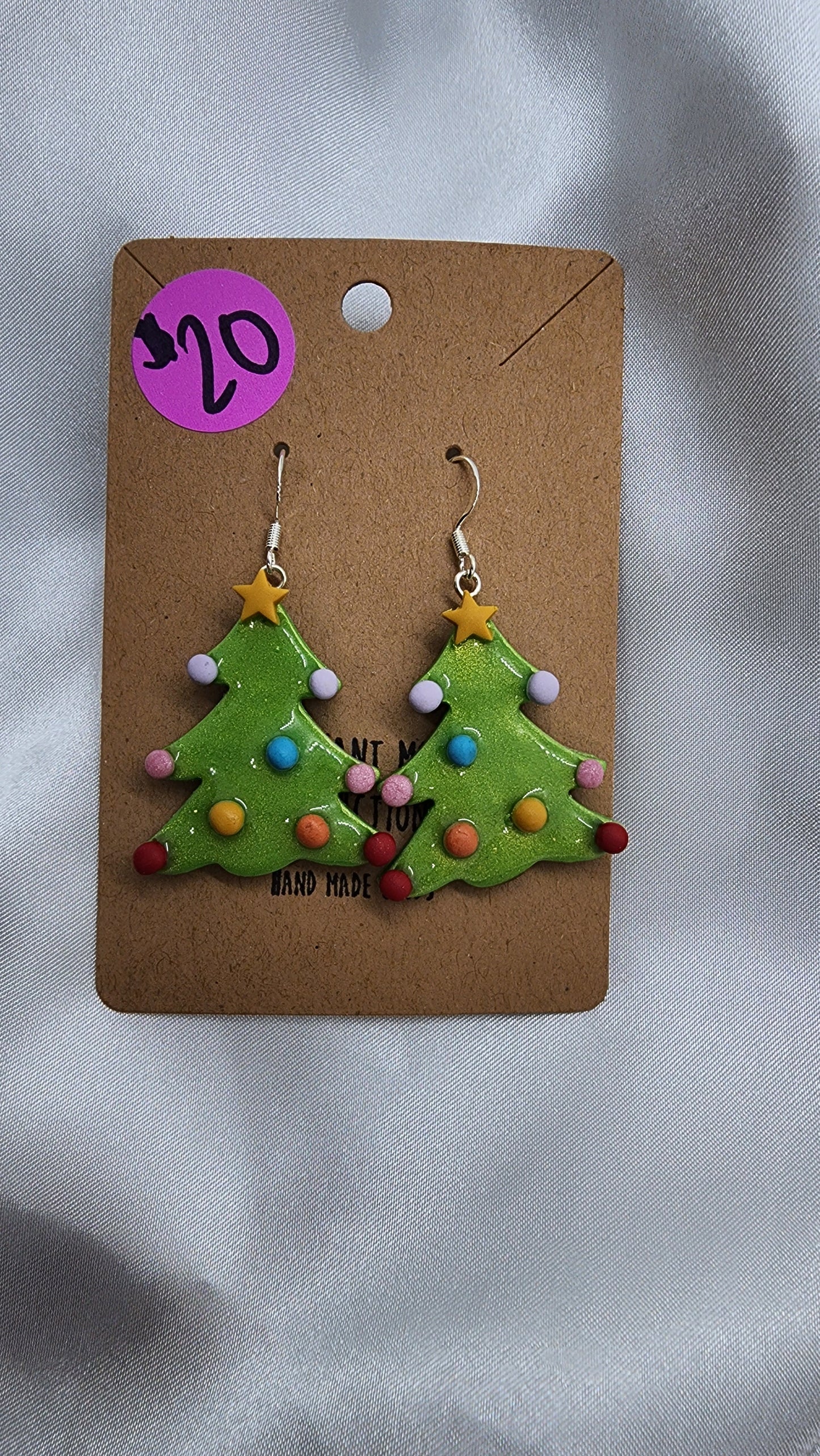 Christmas Tree Clay Earrings