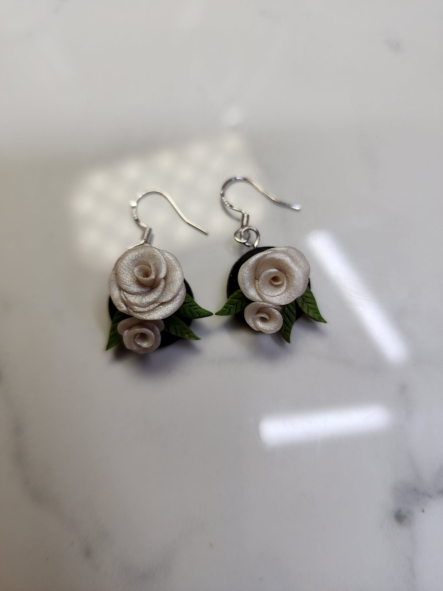 Small Rose Handmade Earrings 925 sterling silver