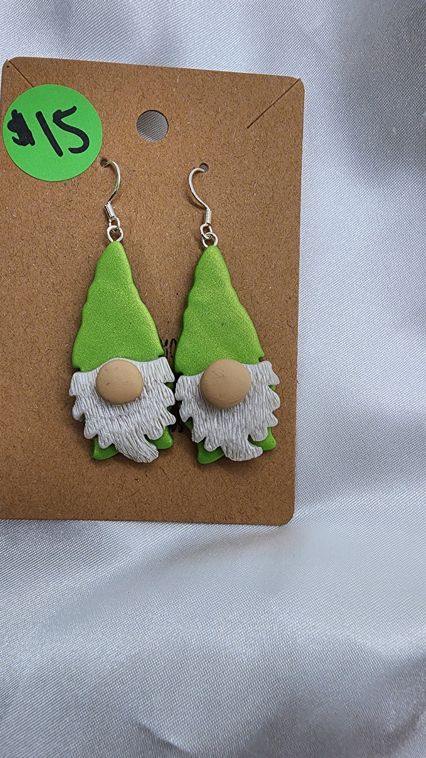 Green Gnome Christmas Earrings