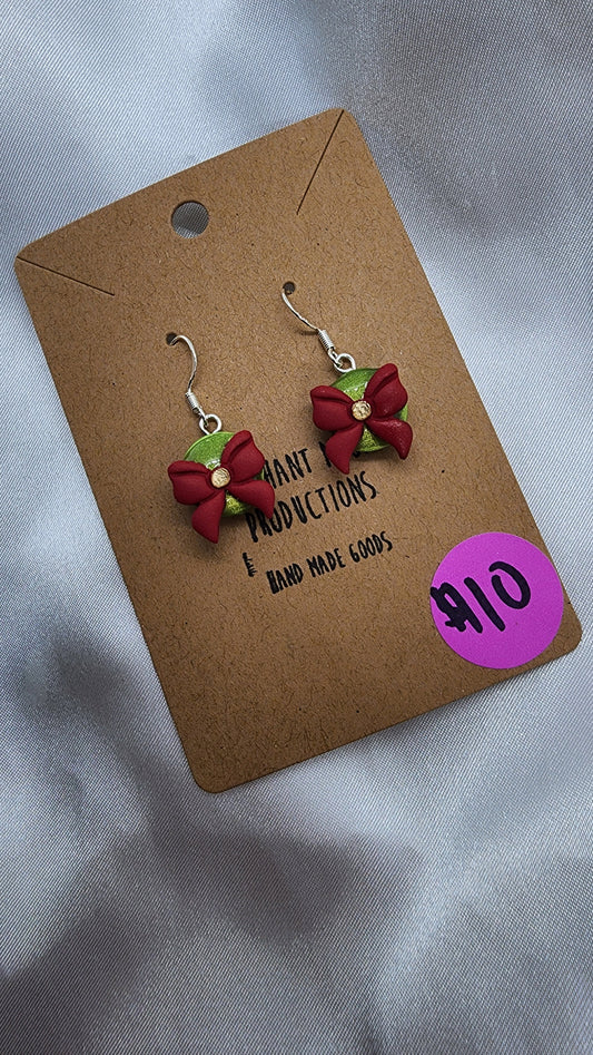 Red Ribbon Present Earrings
