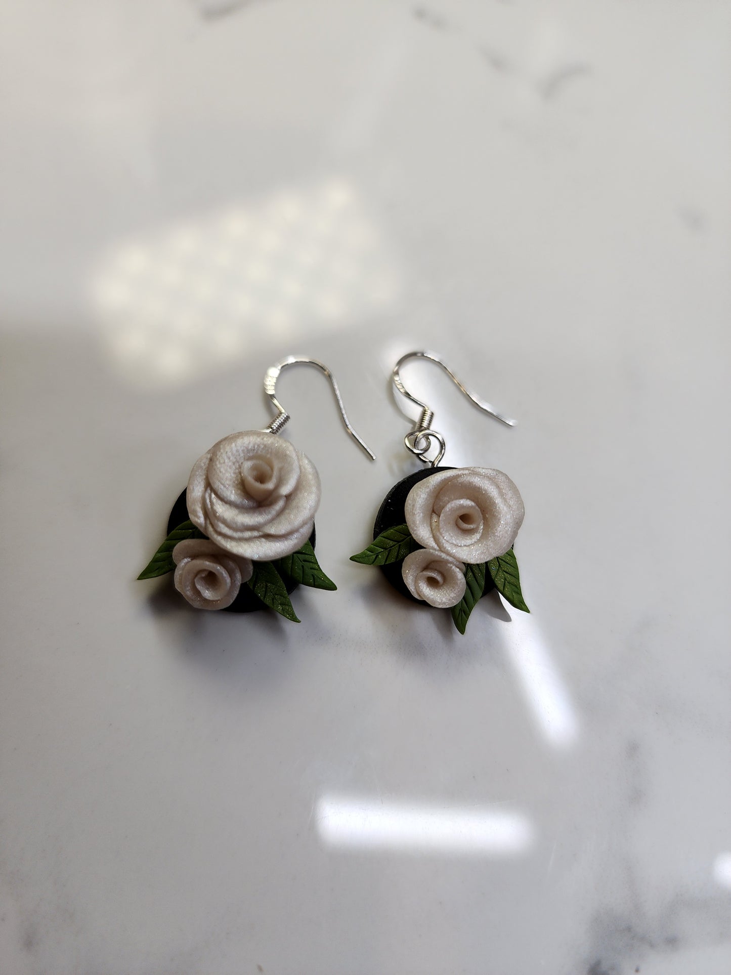 Small Rose Handmade Earrings 925 sterling silver