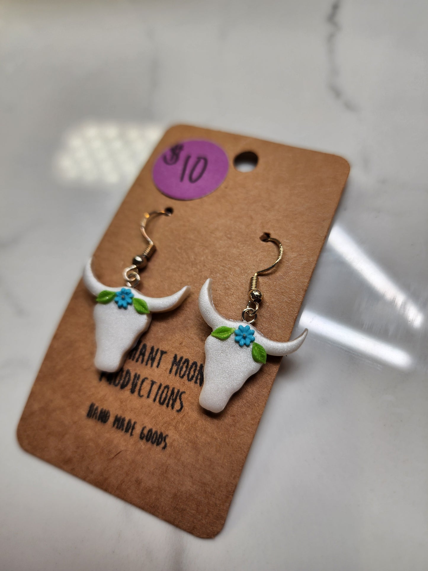 Bull Floral Earrings