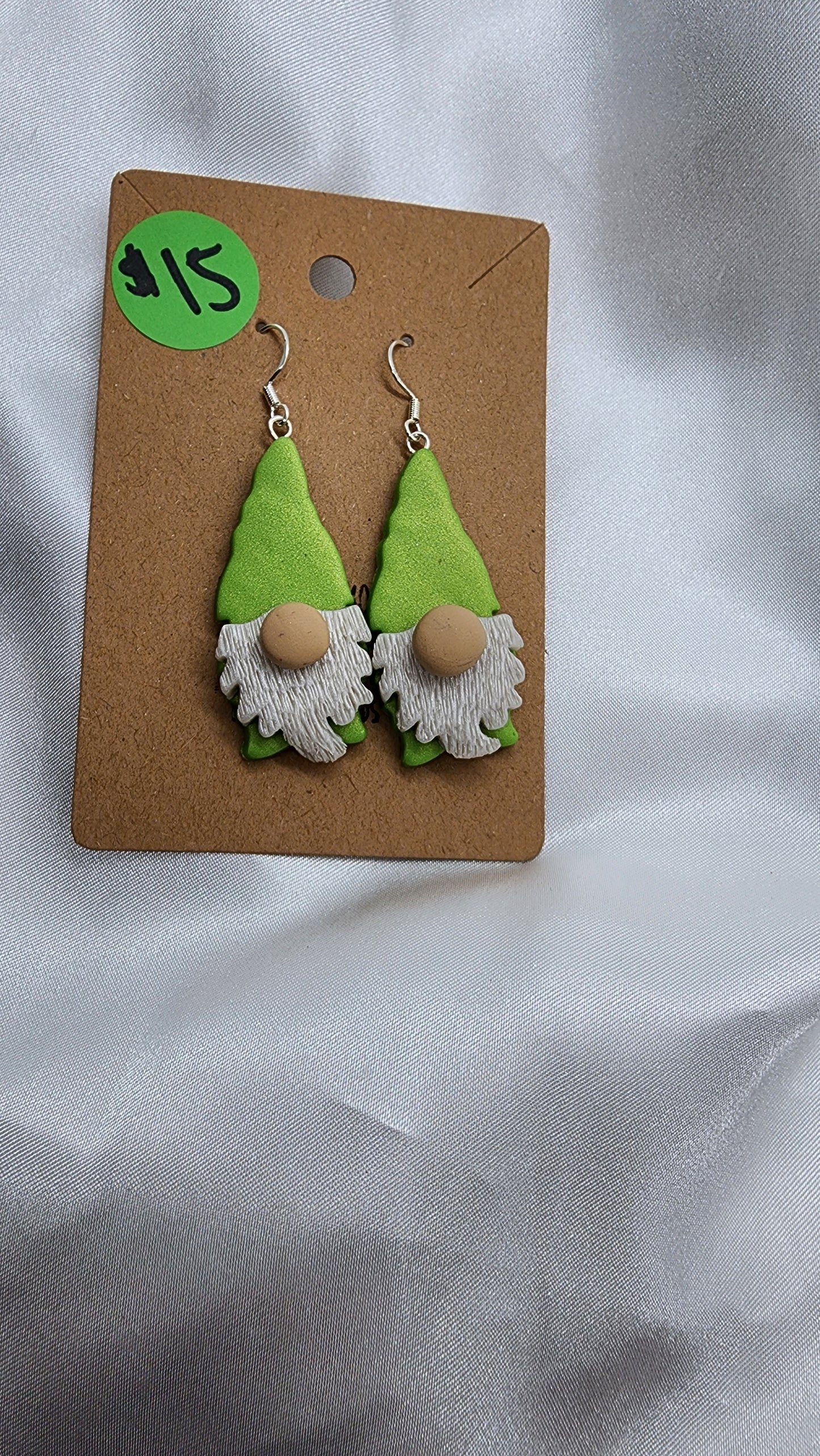 Green Gnome Christmas Earrings