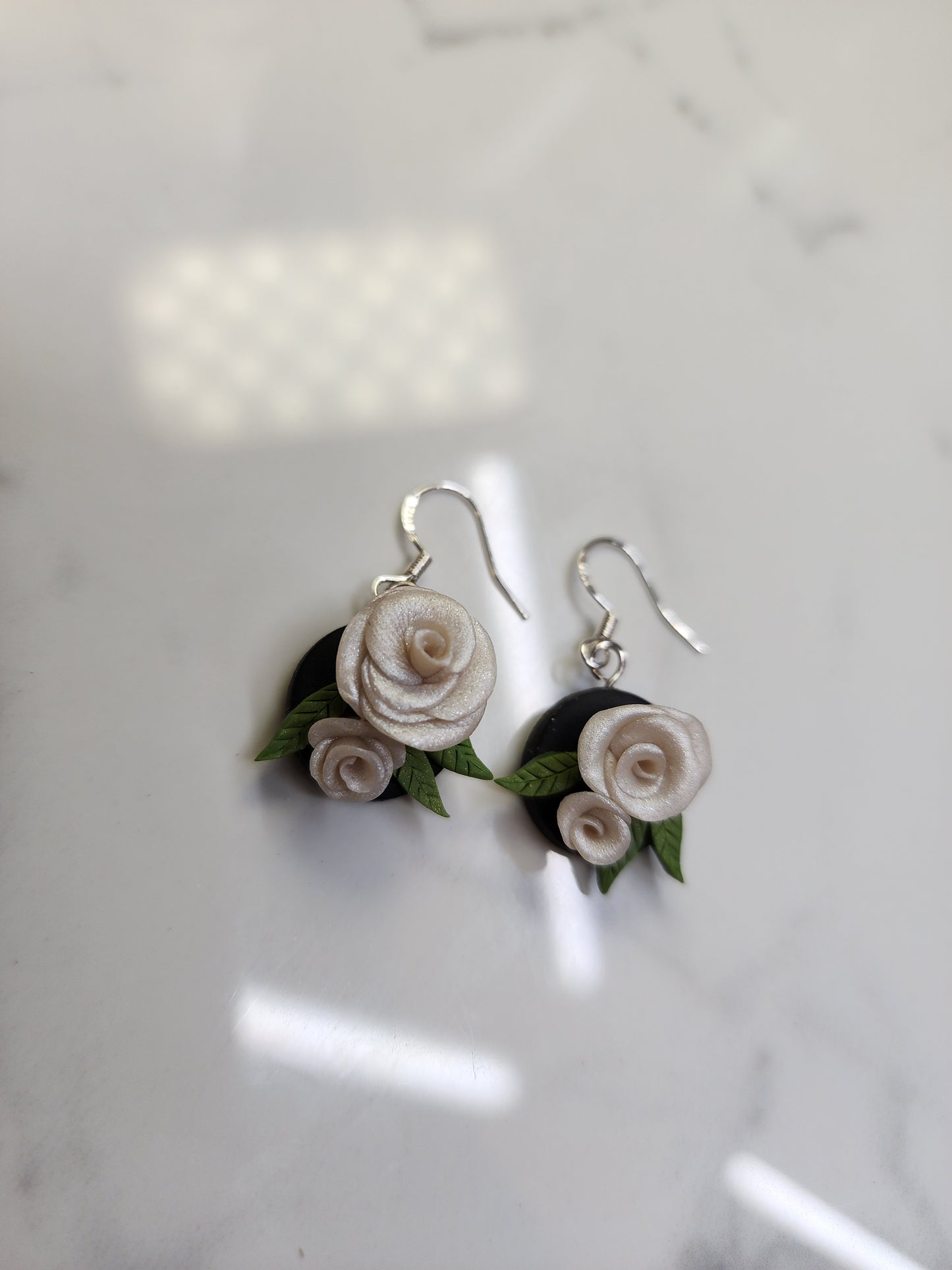 Small Rose Handmade Earrings 925 sterling silver