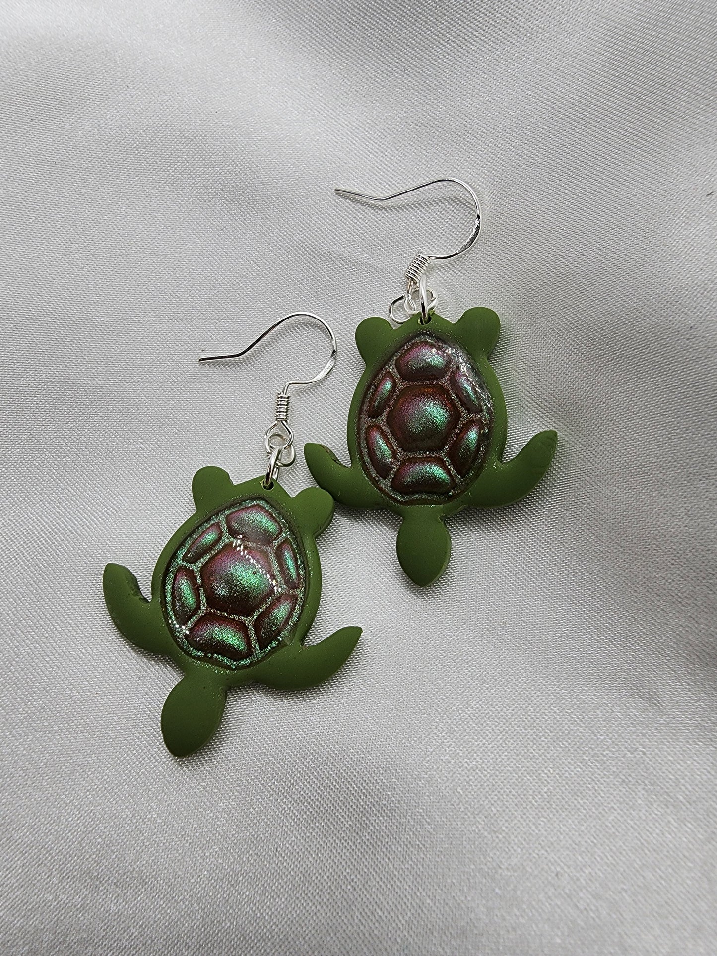 Turtle Handmade Clay Earrings