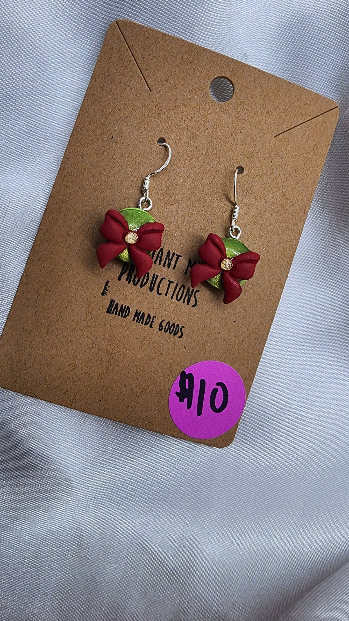 Red Ribbon Present Earrings