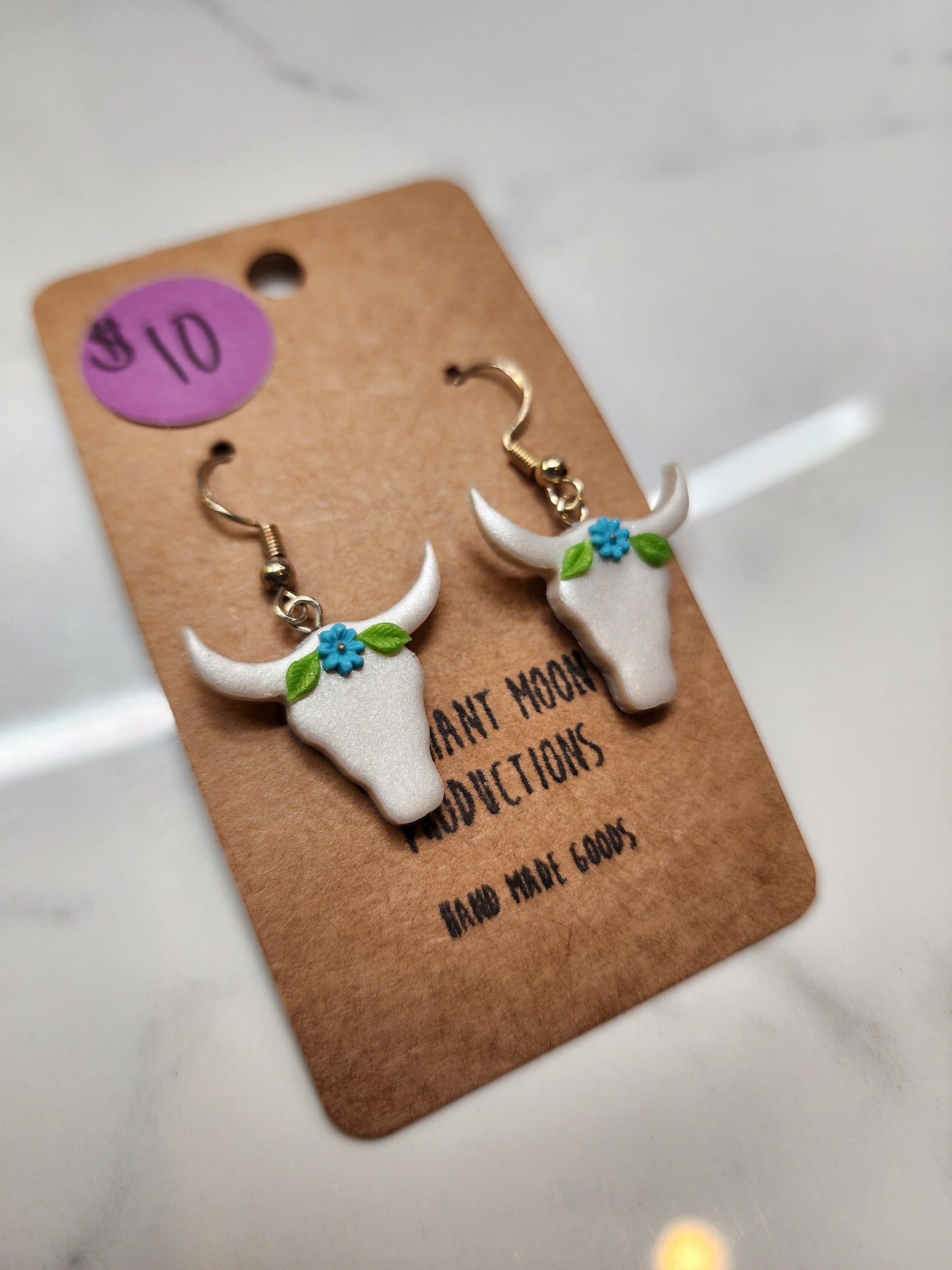Bull Floral Earrings