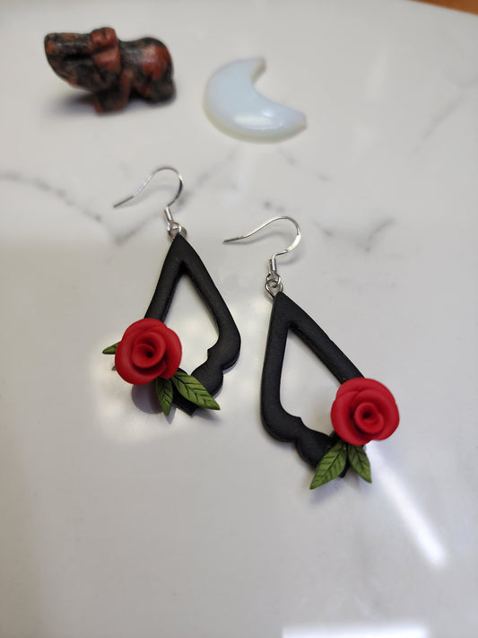 Red Rose Handmade Earrings