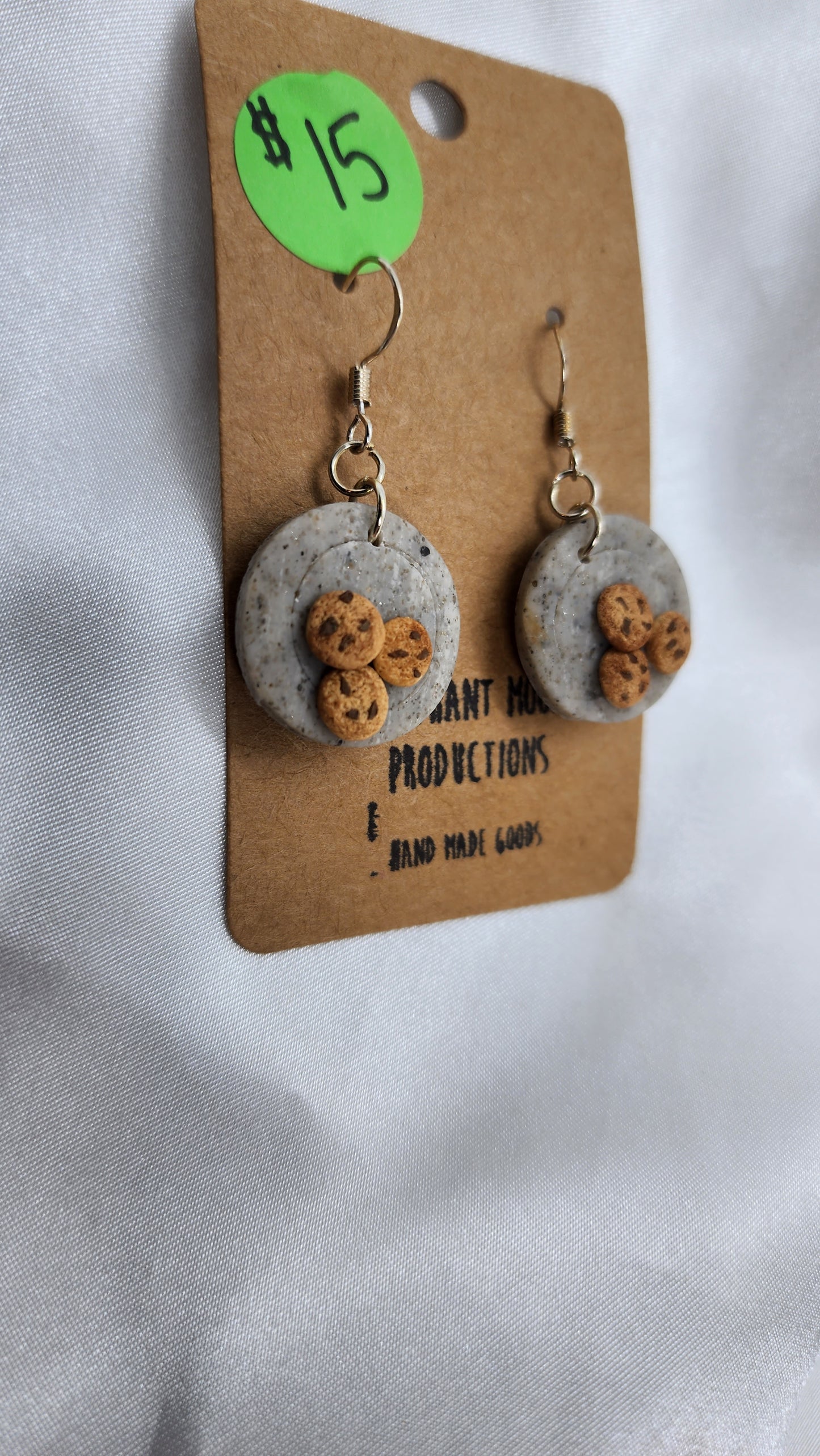 Chocolate Chip Cookie Earrings