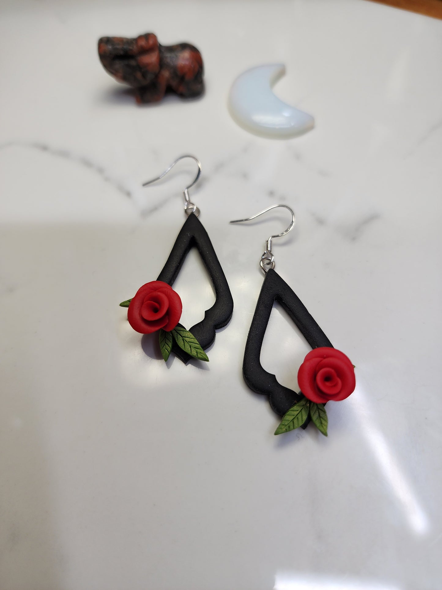 Red Rose Handmade Earrings