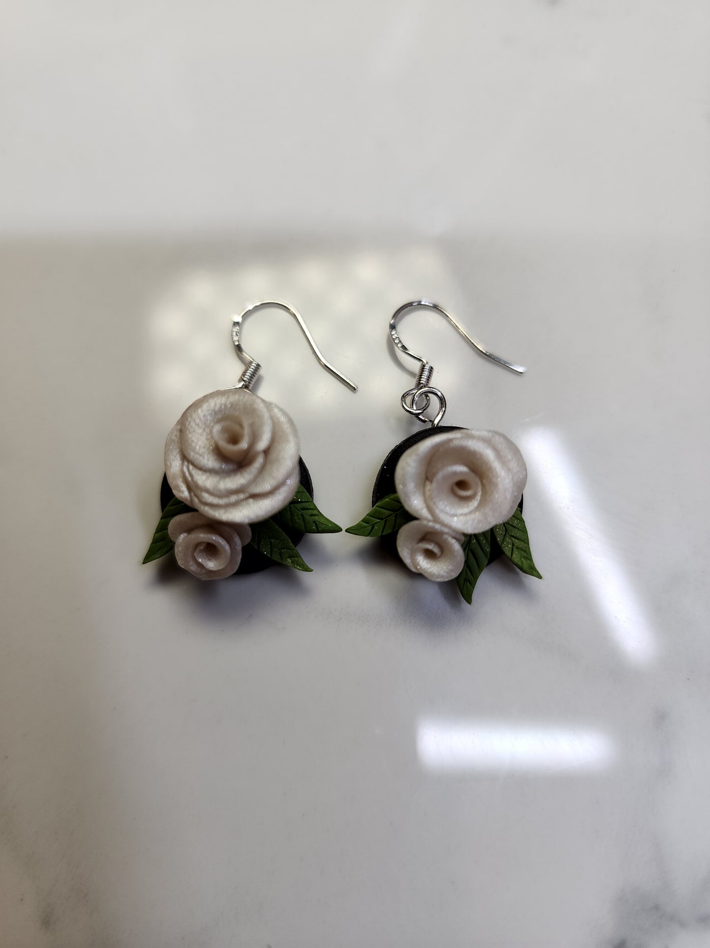 Small Rose Handmade Earrings 925 sterling silver