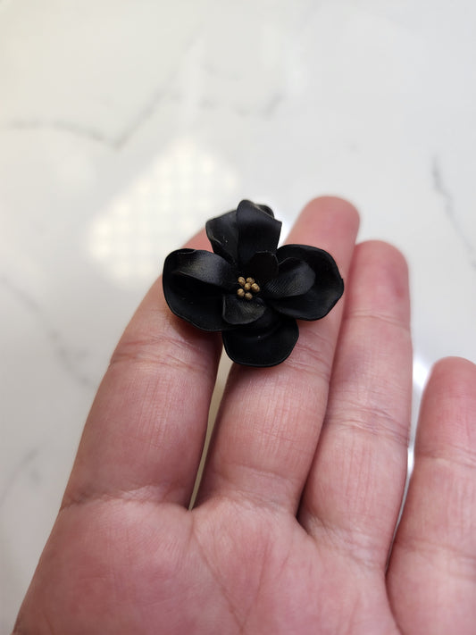 Black Floral Pin/Brooch Handmade