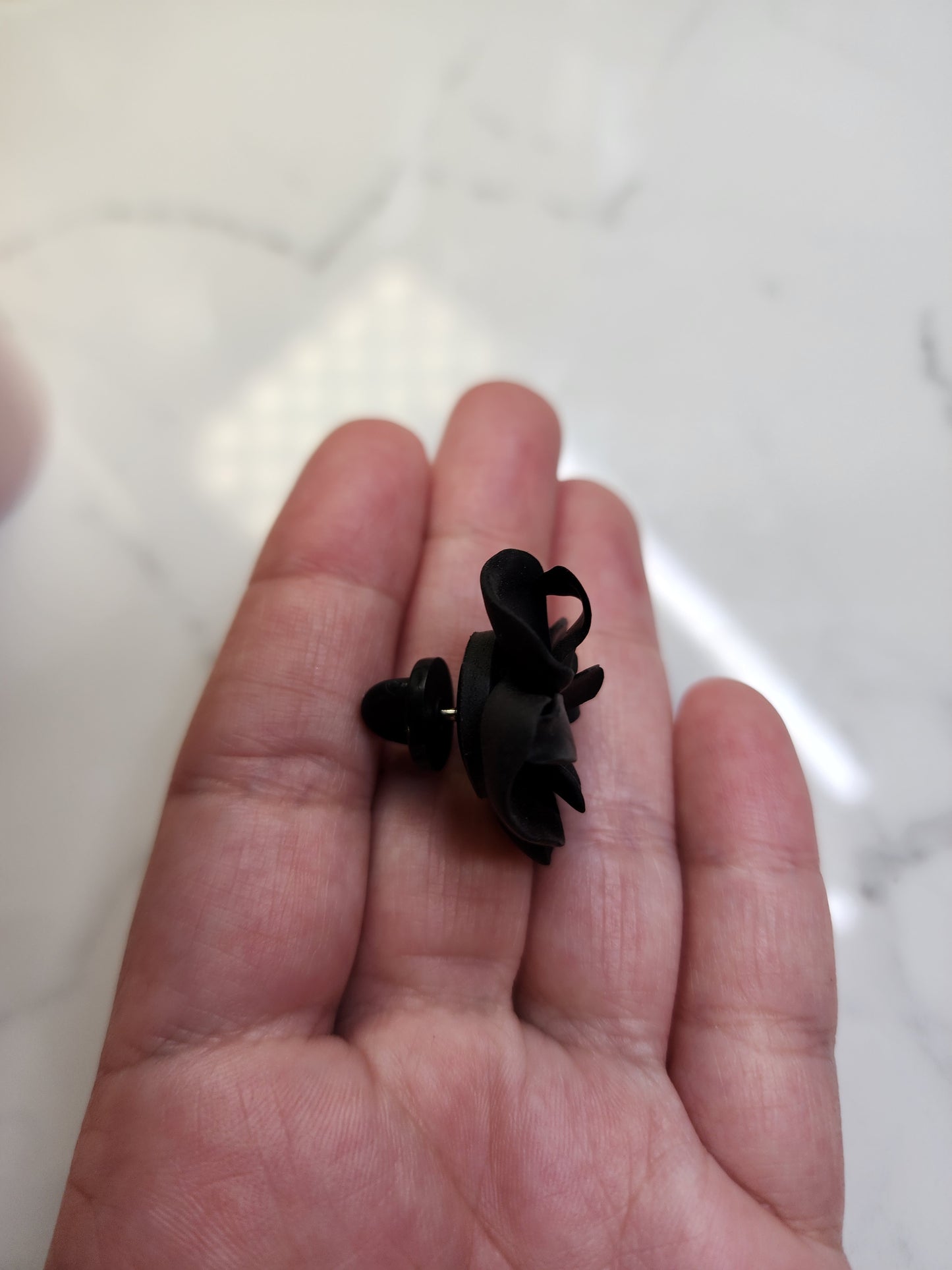 Black Floral Pin/Brooch Handmade