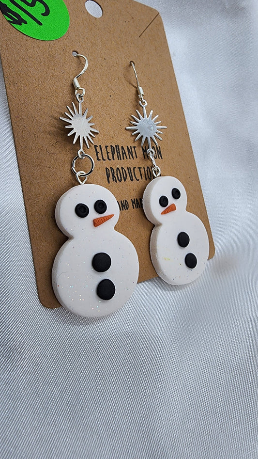 Stars and Snowmen Hook Earrings 925 sterling silver