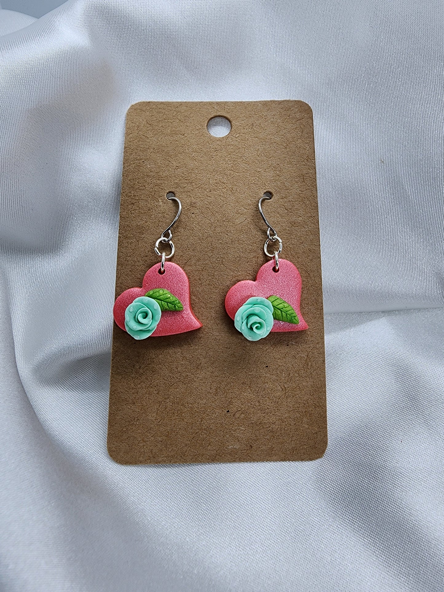 Rosey Heart Earrings