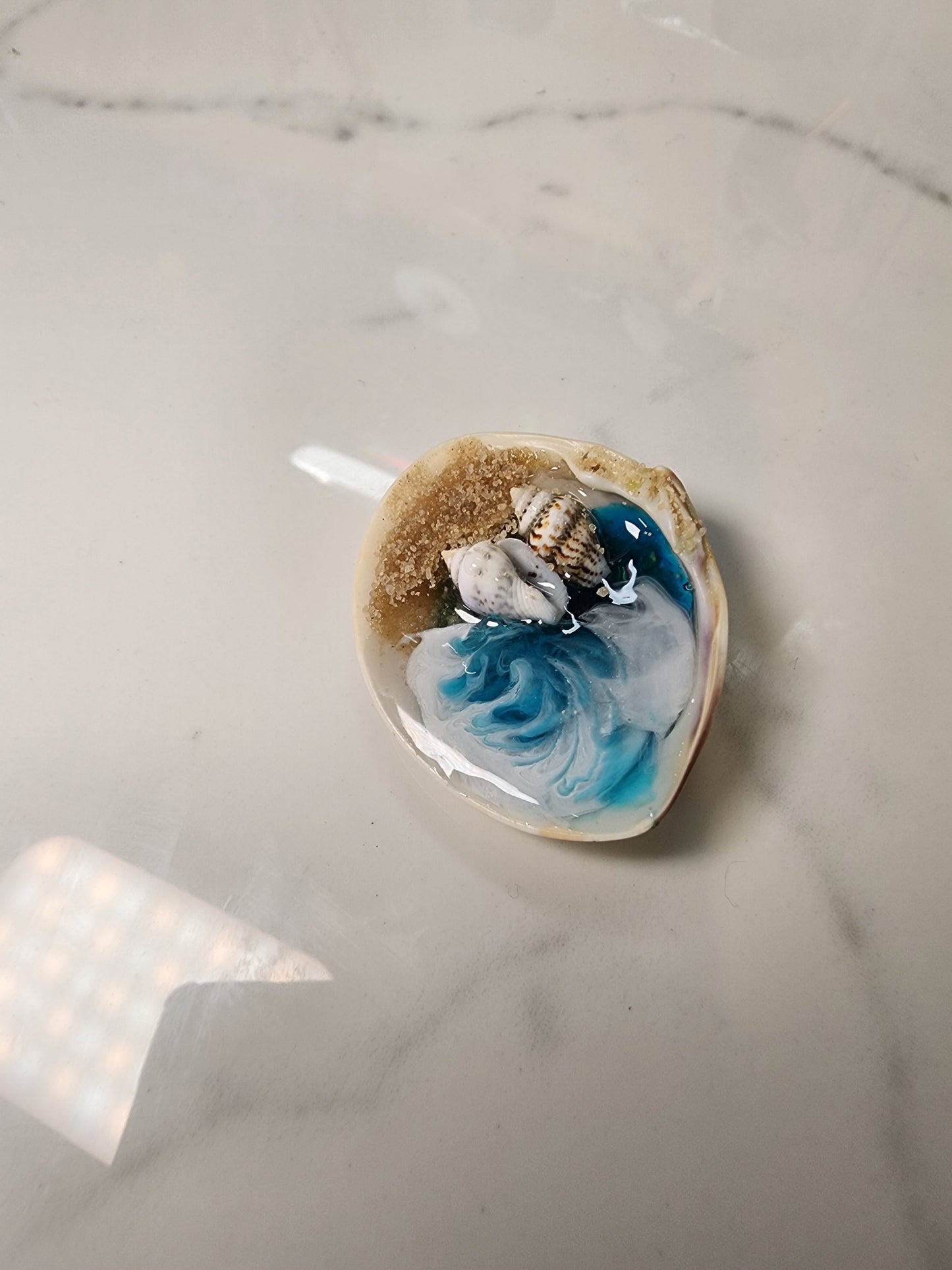 Mini Beach Scene inside a seashell